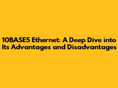 10BASE5 Ethernet: A Deep Dive into Its Advantages and Disadvantages