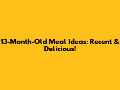 13-Month-Old Meal Ideas: Recent & Delicious!