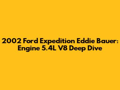 2002 Ford Expedition Eddie Bauer: Engine 5.4L V8 Deep Dive