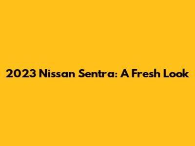 2023 Nissan Sentra: A Fresh Look