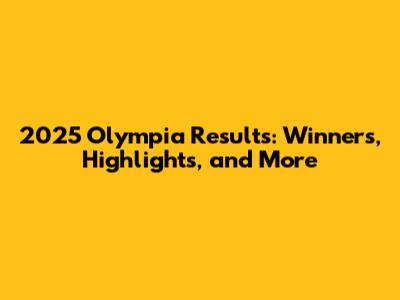 2025 Olympia Results: Winners, Highlights, and More