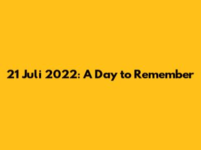 21 Juli 2022: A Day to Remember