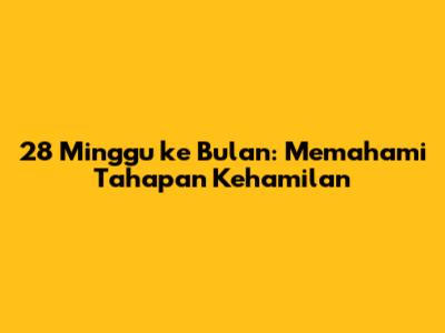 28 Minggu ke Bulan: Memahami Tahapan Kehamilan