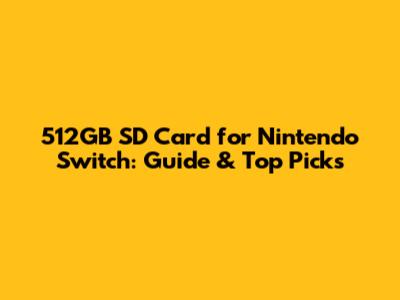 512GB SD Card for Nintendo Switch: Guide & Top Picks