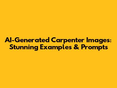 AI-Generated Carpenter Images: Stunning Examples & Prompts