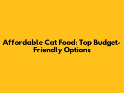 Affordable Cat Food: Top Budget-Friendly Options