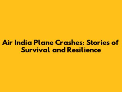 Air India Plane Crashes: Stories of Survival and Resilience