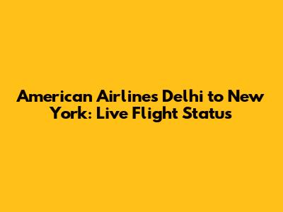 American Airlines Delhi to New York: Live Flight Status