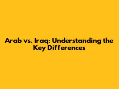 Arab vs. Iraq: Understanding the Key Differences