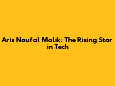 Aris Naufal Malik: The Rising Star in Tech