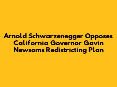 Arnold Schwarzenegger Opposes California Governor Gavin Newsom's Redistricting Plan