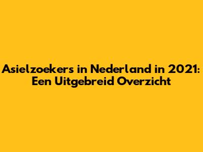 Asielzoekers in Nederland in 2021: Een Uitgebreid Overzicht