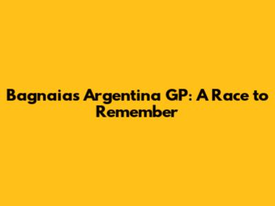 Bagnaia's Argentina GP: A Race to Remember
