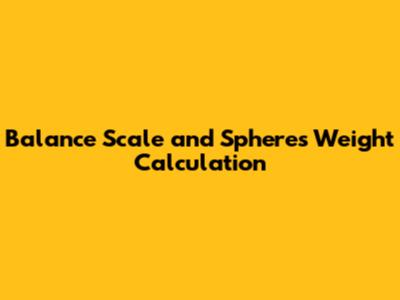 Balance Scale and Spheres Weight Calculation