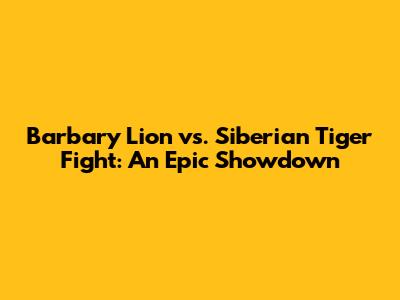 Barbary Lion vs. Siberian Tiger Fight: An Epic Showdown