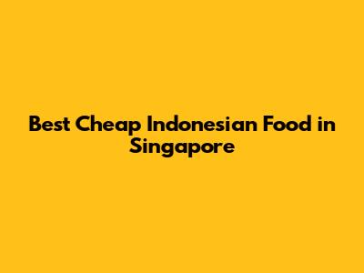 Best Cheap Indonesian Food in Singapore