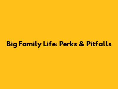 Big Family Life: Perks & Pitfalls
