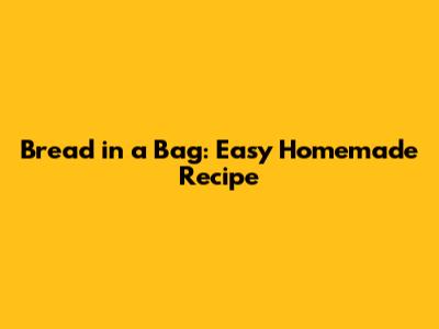 Bread in a Bag: Easy Homemade Recipe