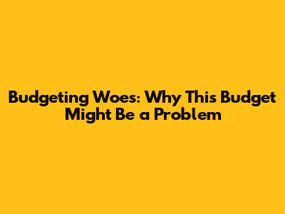 Budgeting Woes: Why This Budget Might Be a Problem