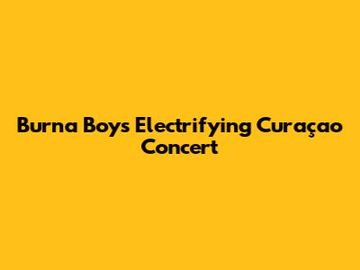 Burna Boy's Electrifying Curaçao Concert