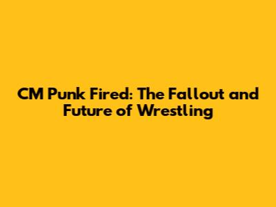 CM Punk Fired: The Fallout and Future of Wrestling