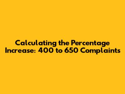 Calculating the Percentage Increase: 400 to 650 Complaints