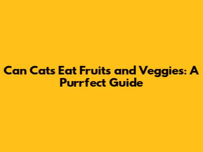 Can Cats Eat Fruits and Veggies: A Purrfect Guide