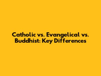 Catholic vs. Evangelical vs. Buddhist: Key Differences