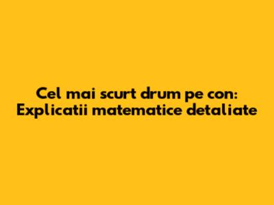 Cel mai scurt drum pe con: Explicatii matematice detaliate
