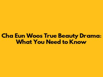 Cha Eun Woo's 'True Beauty' Drama: What You Need to Know