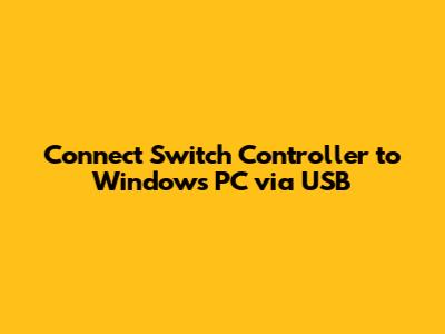 Connect Switch Controller to Windows PC via USB