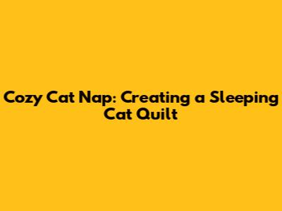 Cozy Cat Nap: Creating a Sleeping Cat Quilt