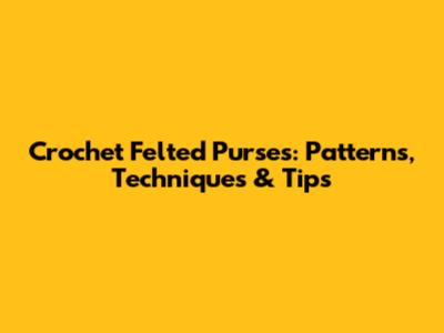 Crochet Felted Purses: Patterns, Techniques & Tips