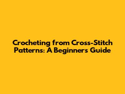 Crocheting from Cross-Stitch Patterns: A Beginner's Guide