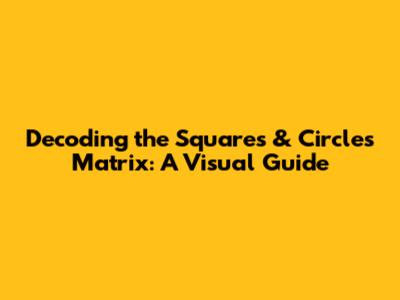 Decoding the Squares & Circles Matrix: A Visual Guide