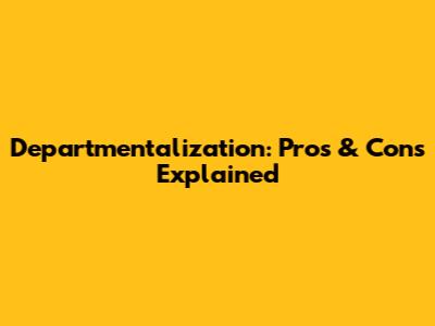 Departmentalization: Pros & Cons Explained