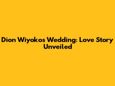 Dion Wiyoko's Wedding: Love Story Unveiled