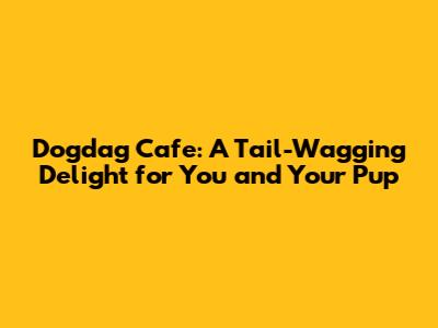 Dogdag Cafe: A Tail-Wagging Delight for You and Your Pup