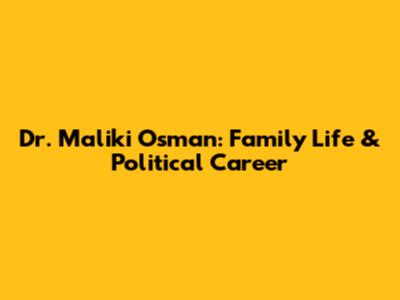 Dr. Maliki Osman: Family Life & Political Career