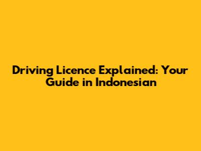 Driving Licence Explained: Your Guide in Indonesian