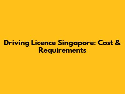 Driving Licence Singapore: Cost & Requirements