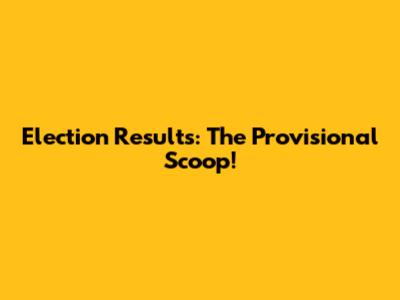 Election Results: The Provisional Scoop!