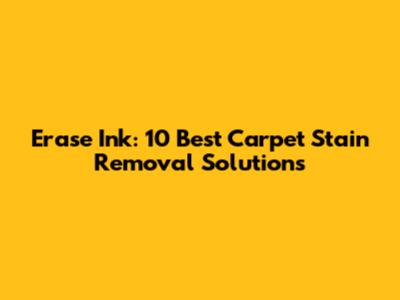 Erase Ink: 10 Best Carpet Stain Removal Solutions