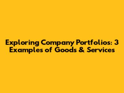Exploring Company Portfolios: 3 Examples of Goods & Services