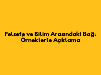 Felsefe ve Bilim Arasındaki Bağ: Örneklerle Açıklama
