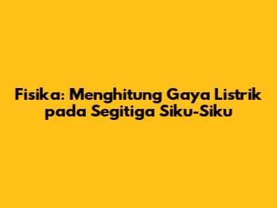 Fisika: Menghitung Gaya Listrik pada Segitiga Siku-Siku