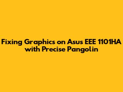 Fixing Graphics on Asus EEE 1101HA with Precise Pangolin