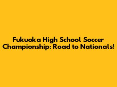 Fukuoka High School Soccer Championship: Road to Nationals!