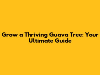 Grow a Thriving Guava Tree: Your Ultimate Guide
