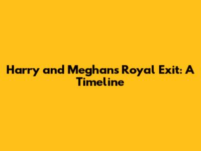 Harry and Meghan's Royal Exit: A Timeline